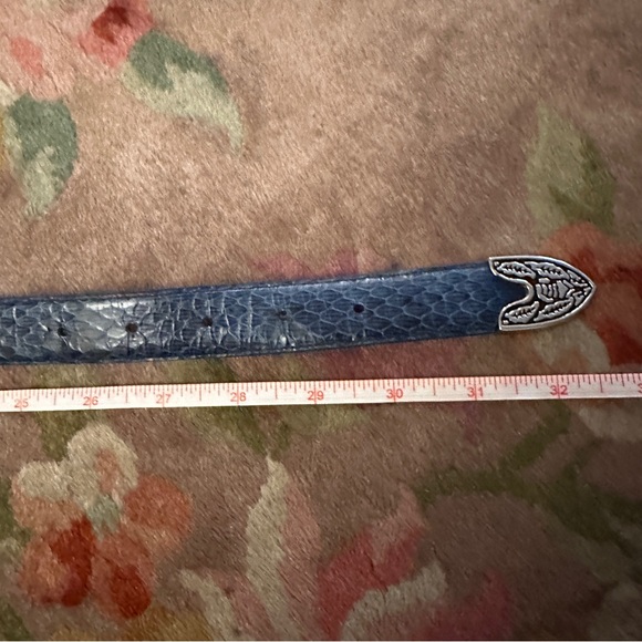 Lee Sands navy blue snakeskin belt small - Picture 5 of 5